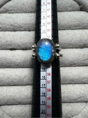 Sterling Silver Blue Labradorite & Moonstone Flip Oval Ring